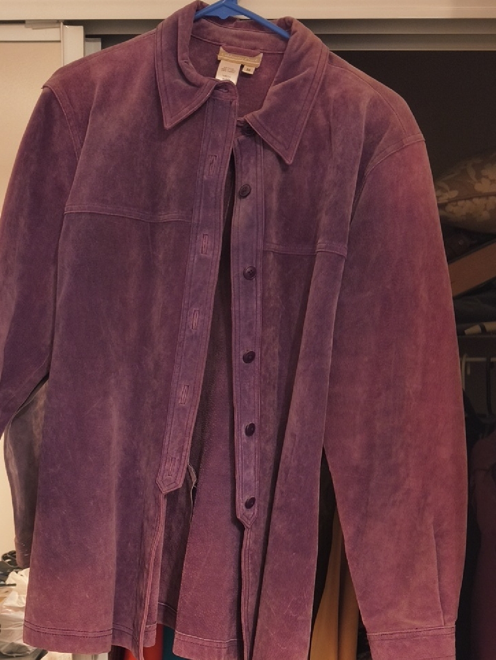 Coldwater Creek Purple Suede Button-Front Jacket